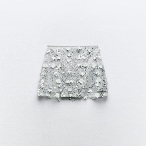 ZARA SEQUIN MINI SKIRT - Picture 6 of 10